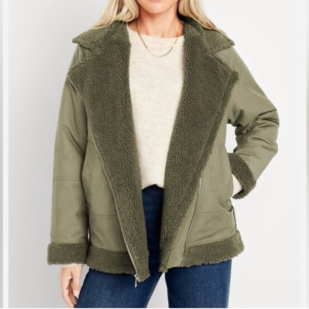 Old Navy Sherpa-Lined Utility Jacket Size Women’s Large